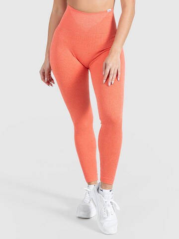 Skinny Pantalon de sport Smilodox en orange : devant