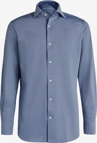 Boggi Milano Regular fit Overhemd in Blauw: voorkant