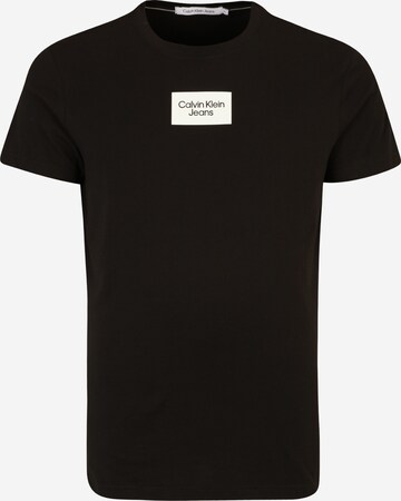 T-Shirt Calvin Klein Jeans Plus en noir : devant