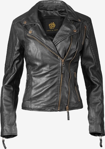 Apple of Eden Lederjacke AOE-114 in Schwarz: Vorderseite