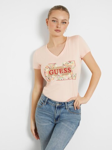 T-shirt GUESS en rose : devant