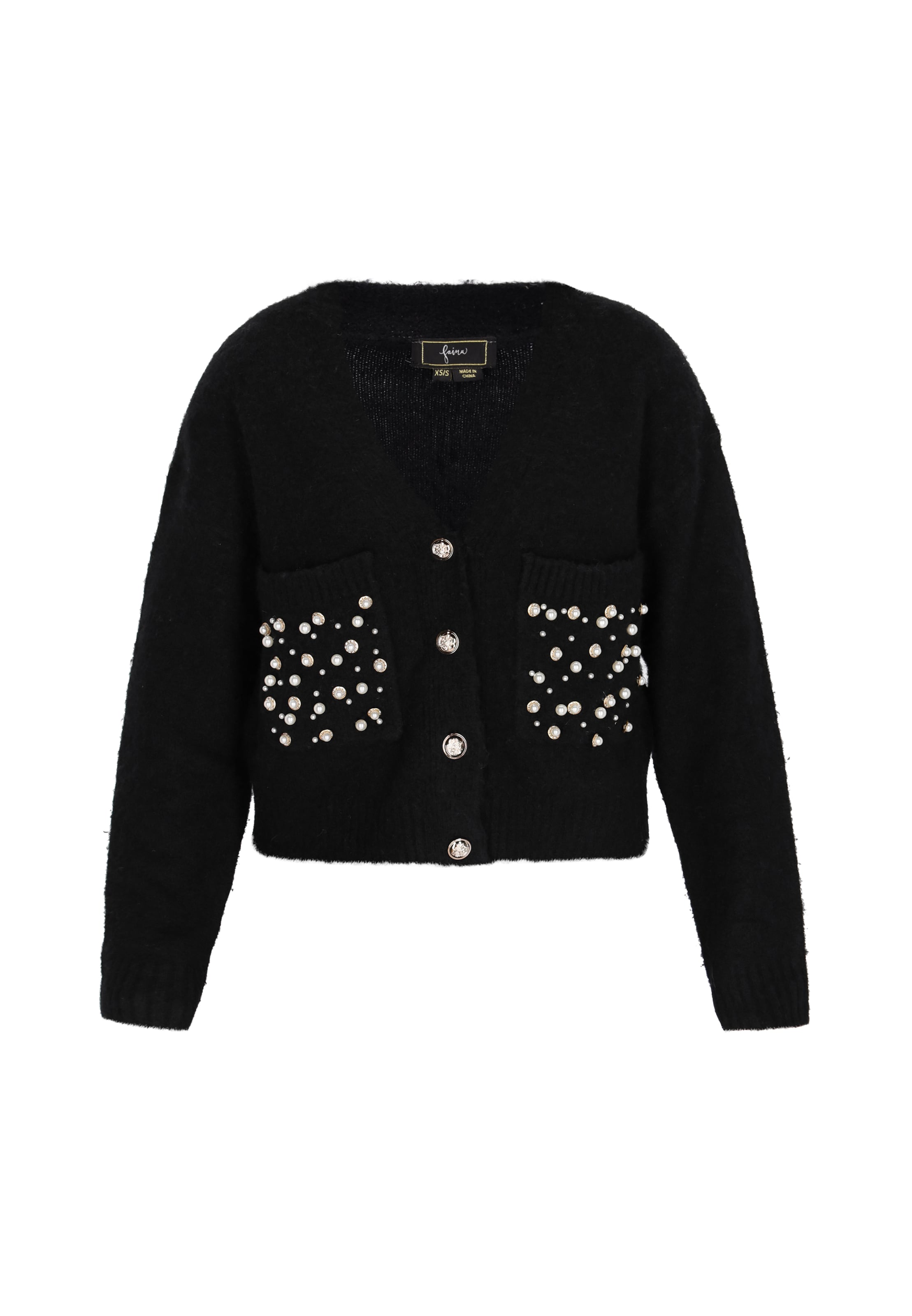 faina - Casaco de malha em preto: frente