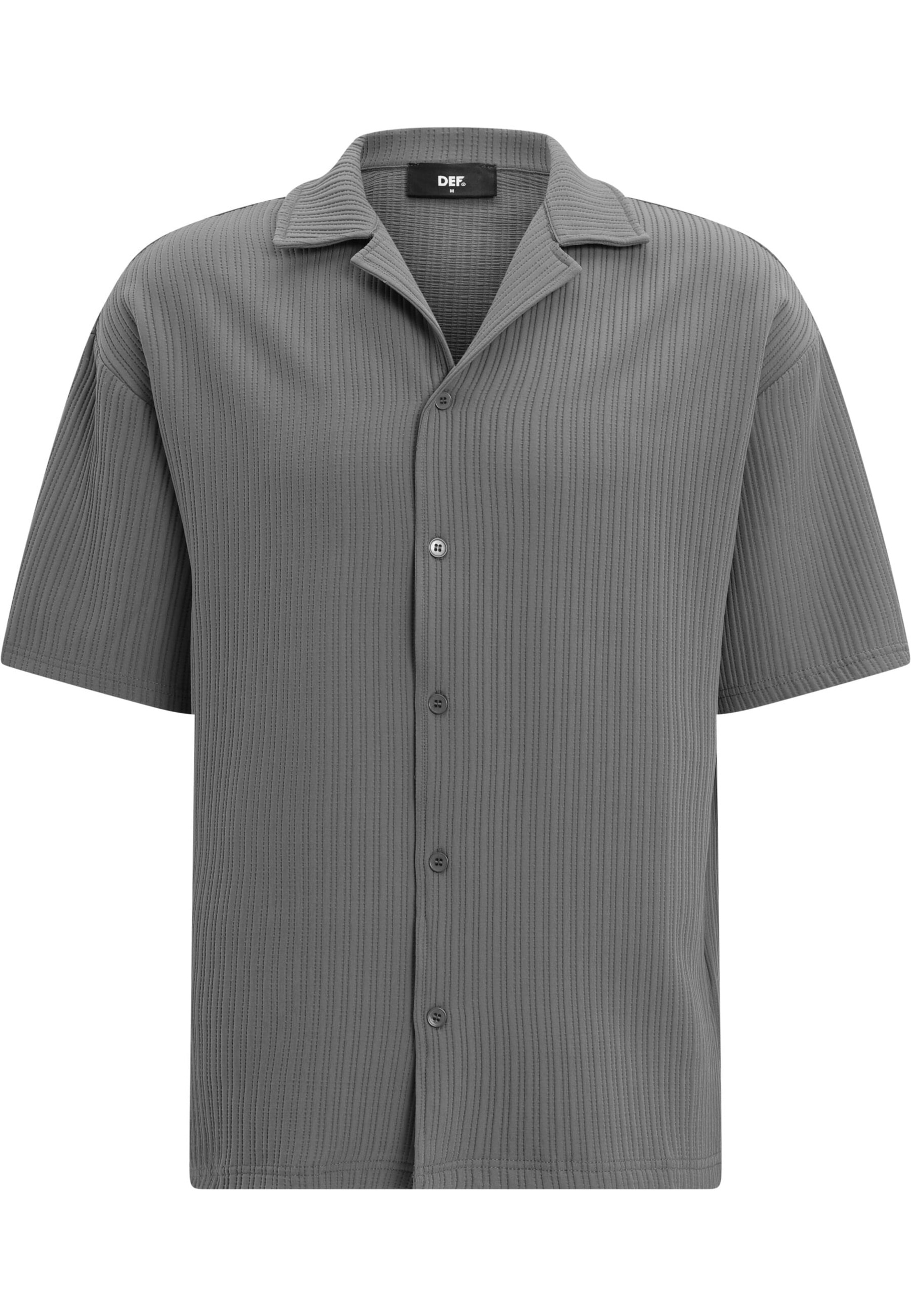 DEF Regular fit Button Up Shirt 'Porto' in Grey: front