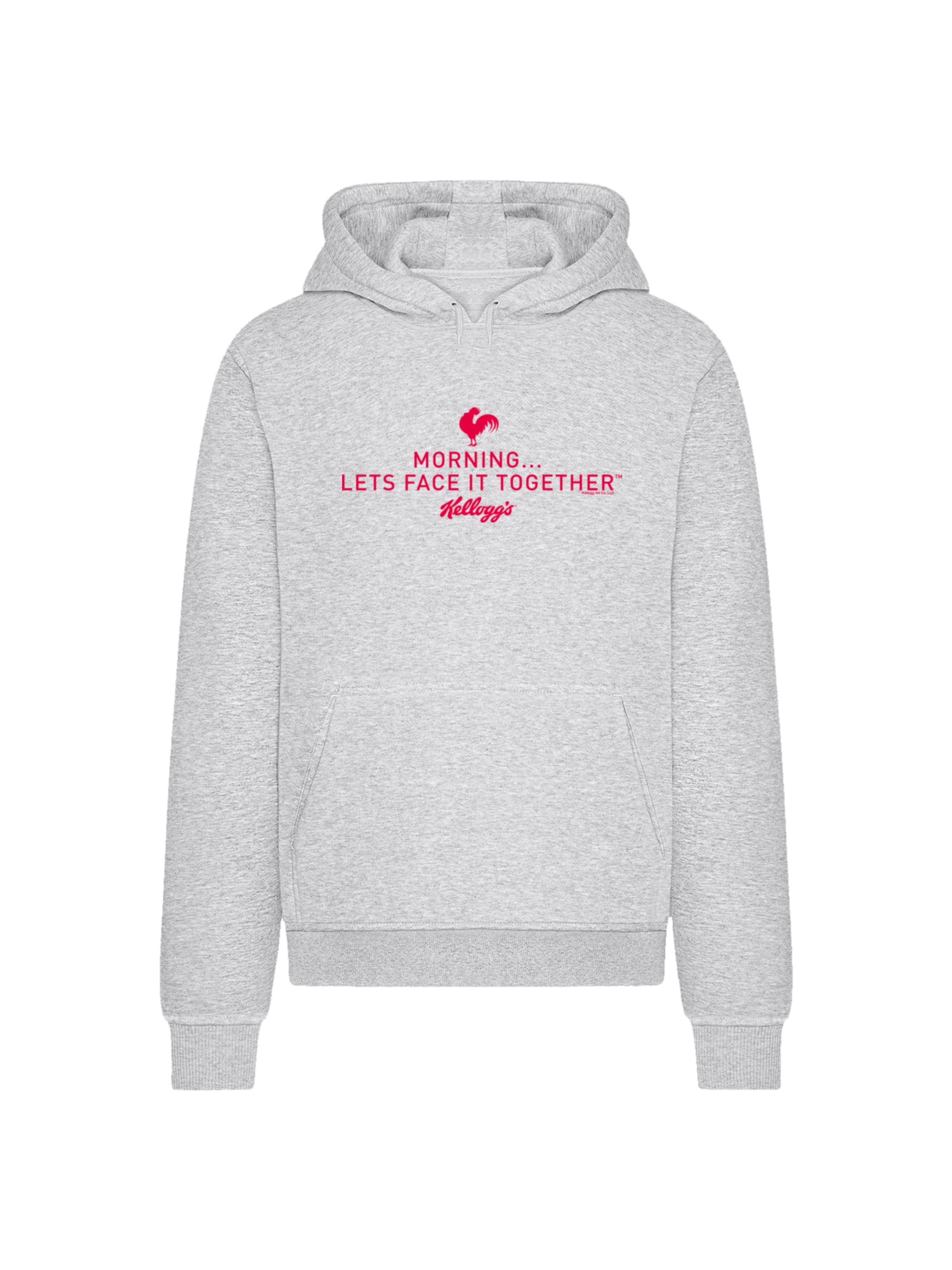 F4NT4STIC Pullover 'Kellogg's Breakfast Cereals Morning Lets Face It' in Grau: Vorderseite