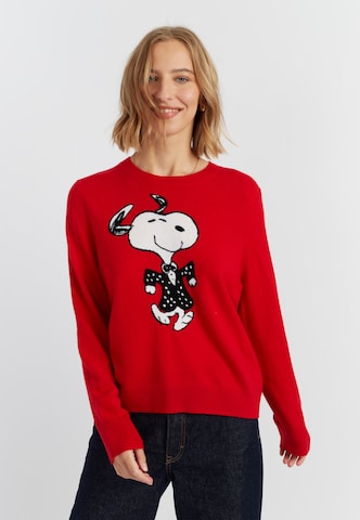Chinti & Parker Pullover 'Dancing Snoopy' i rød: forside