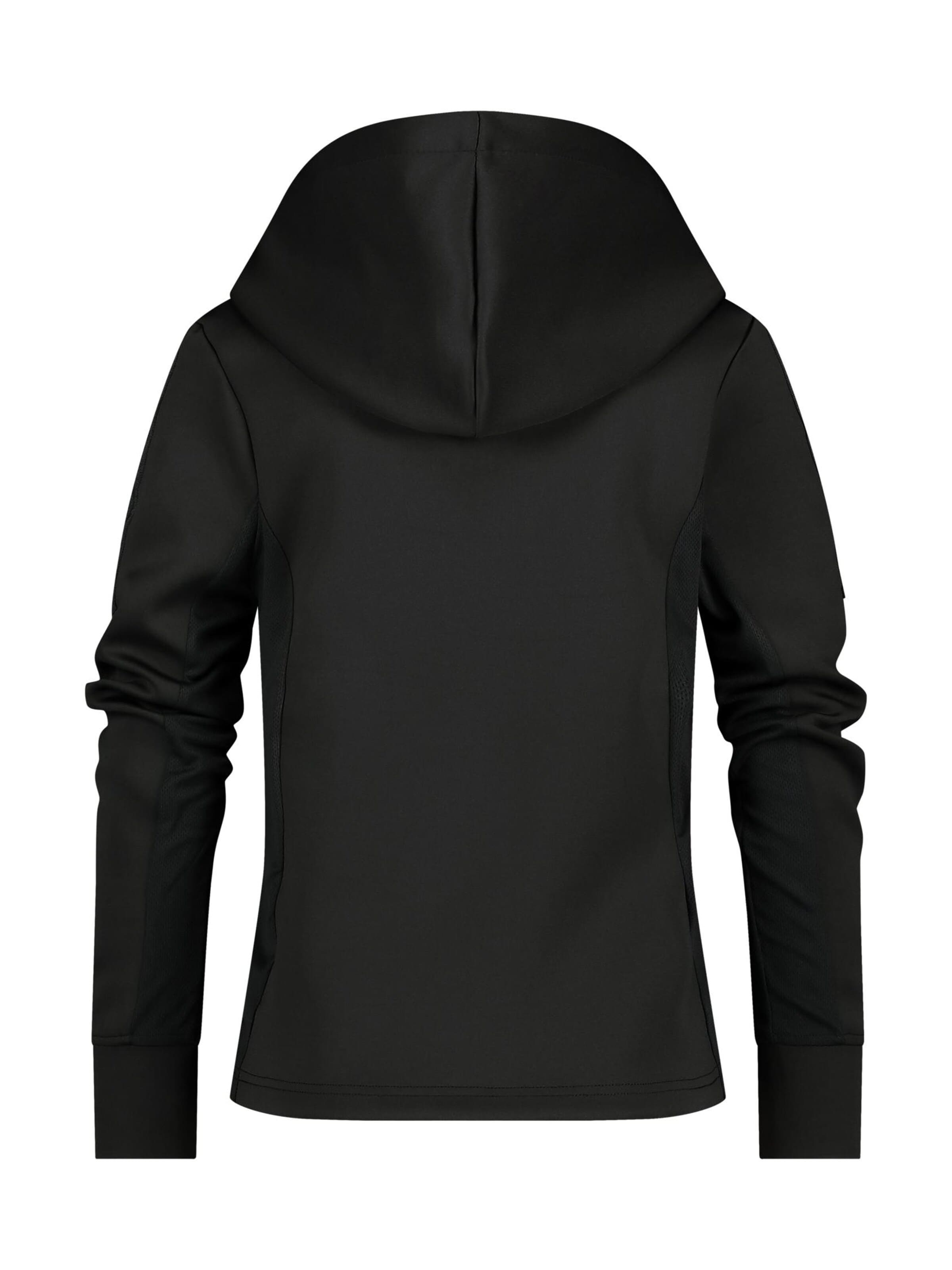 SUPERREBEL® GEAR - Sudadera con cremallera deportiva 'OLIVIA' en negro