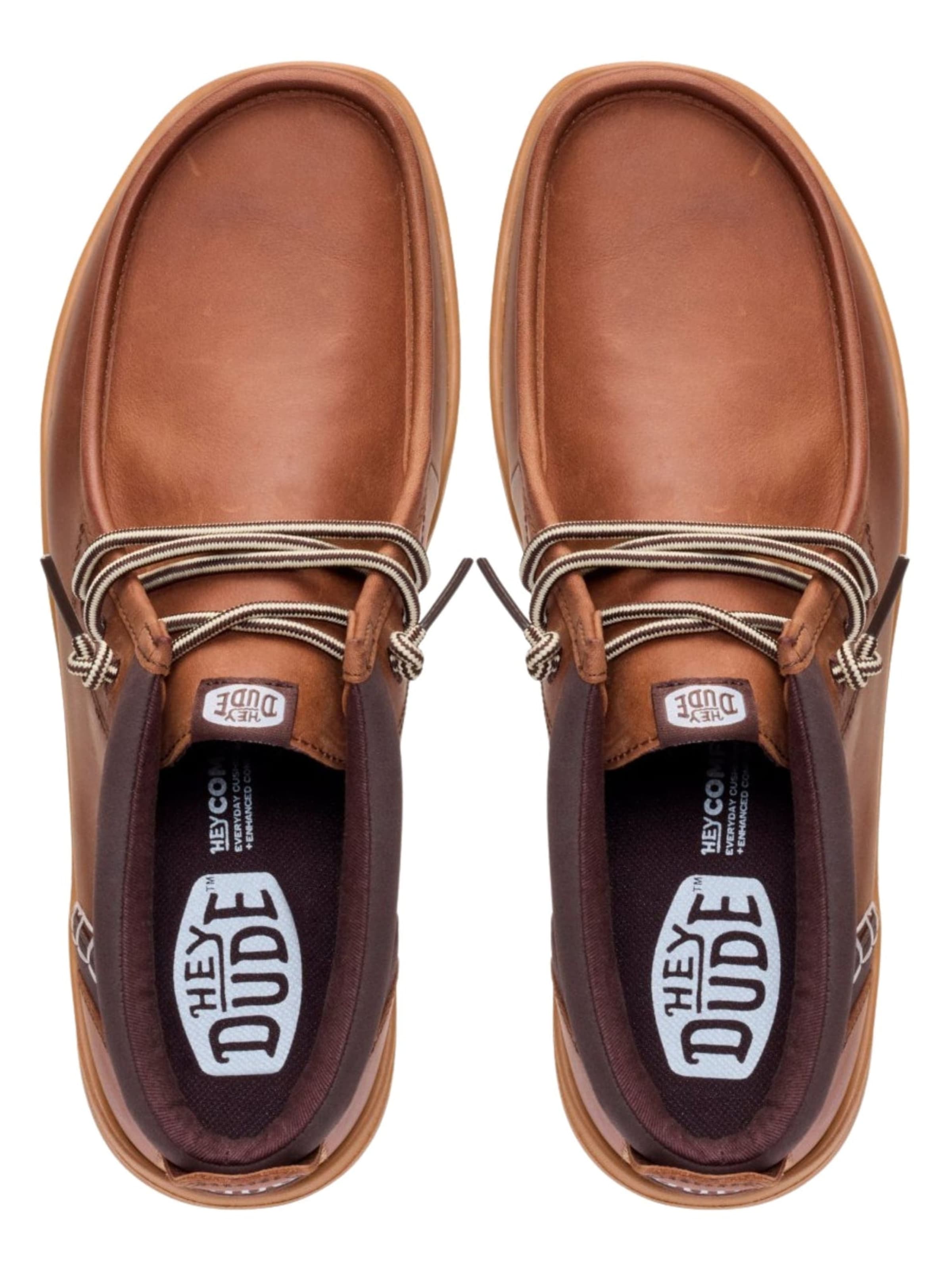 Boots chukka 'Wally Mid GripR Leather' di HEY DUDE in marrone
