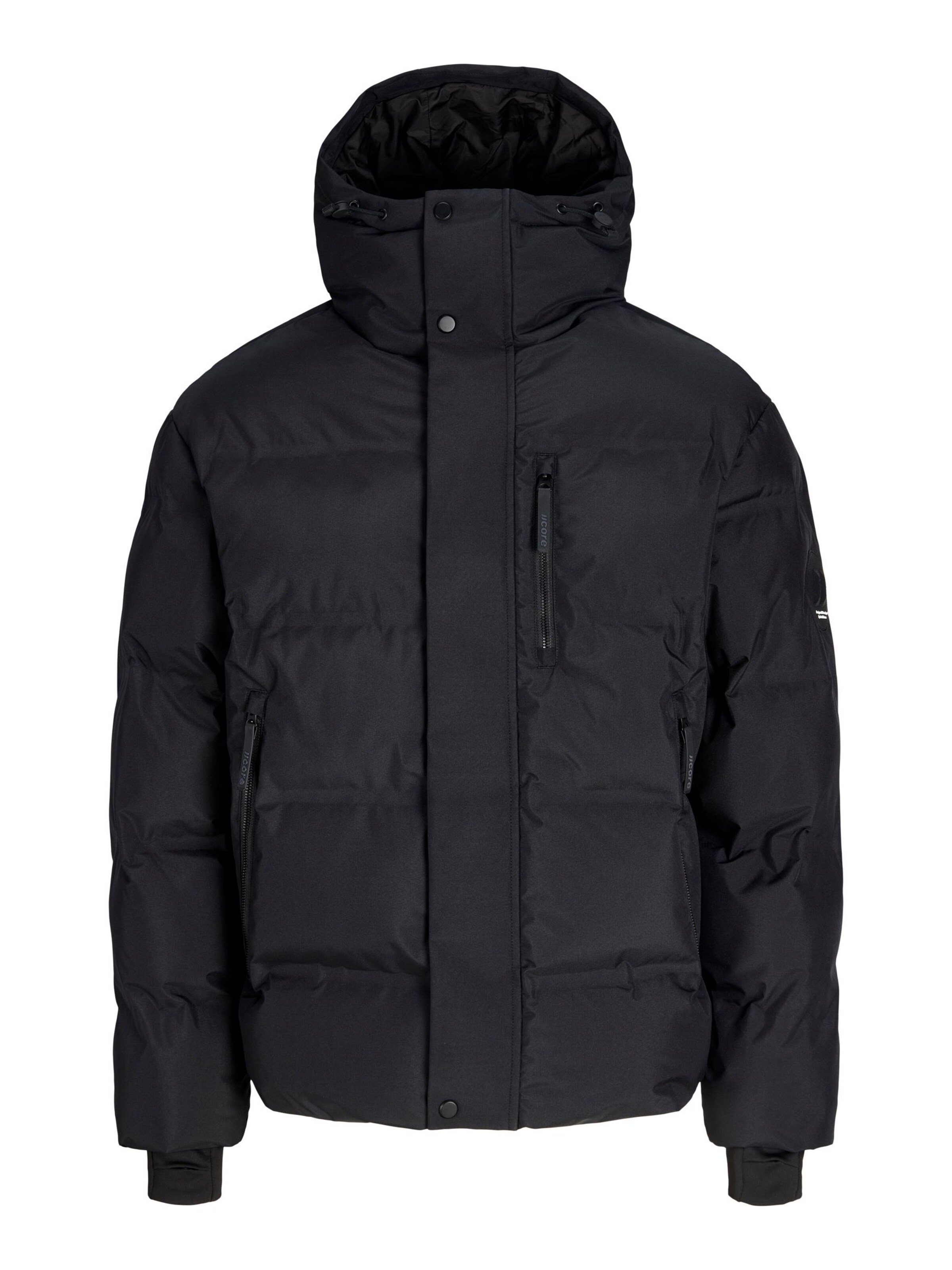 Jack & Jones Plus Tussenjas in Zwart: voorkant