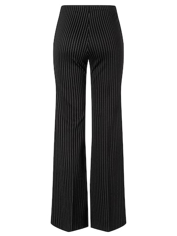 Ana Alcazar Flared Trousers with creases 'Anuri' in Black