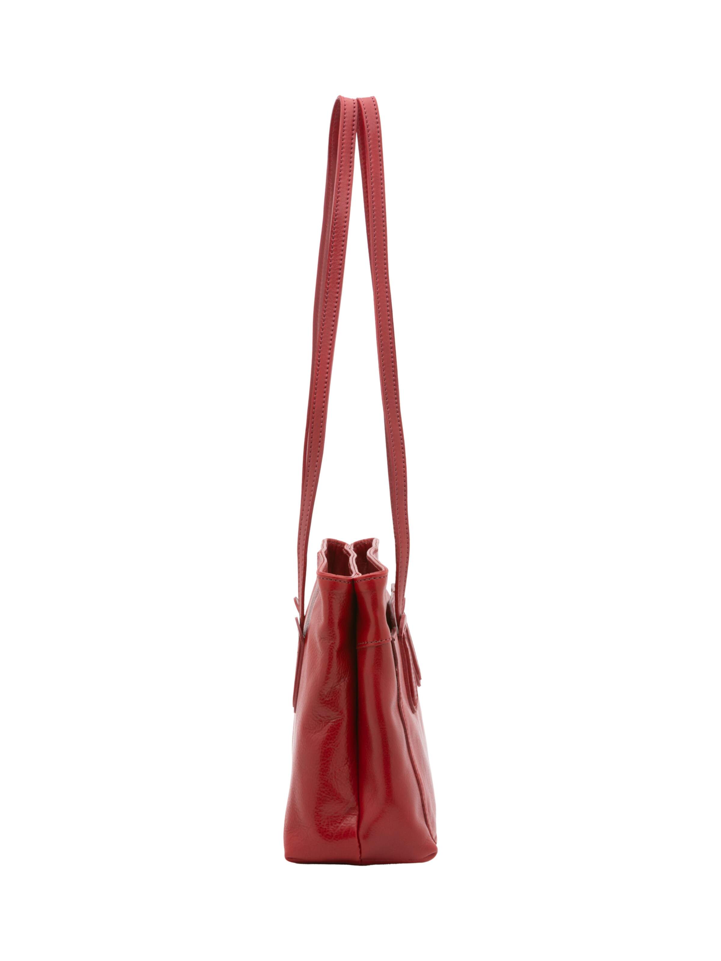 Borsa a spalla 'Borsa a Spalla Donna Vera Pelle Vacchetta - Chiusura Zip' di I Fratelli in rosso