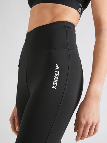 ADIDAS TERREX Skinny Outdoorové nohavice - Čierna