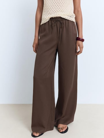Wide Leg Pantalon MANGO en marron : devant