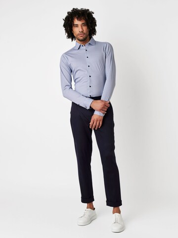 DESOTO Slim Fit Jerseyhemd in Blau