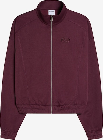 Bershka Bluza rozpinana w kolorze czerwony: przód