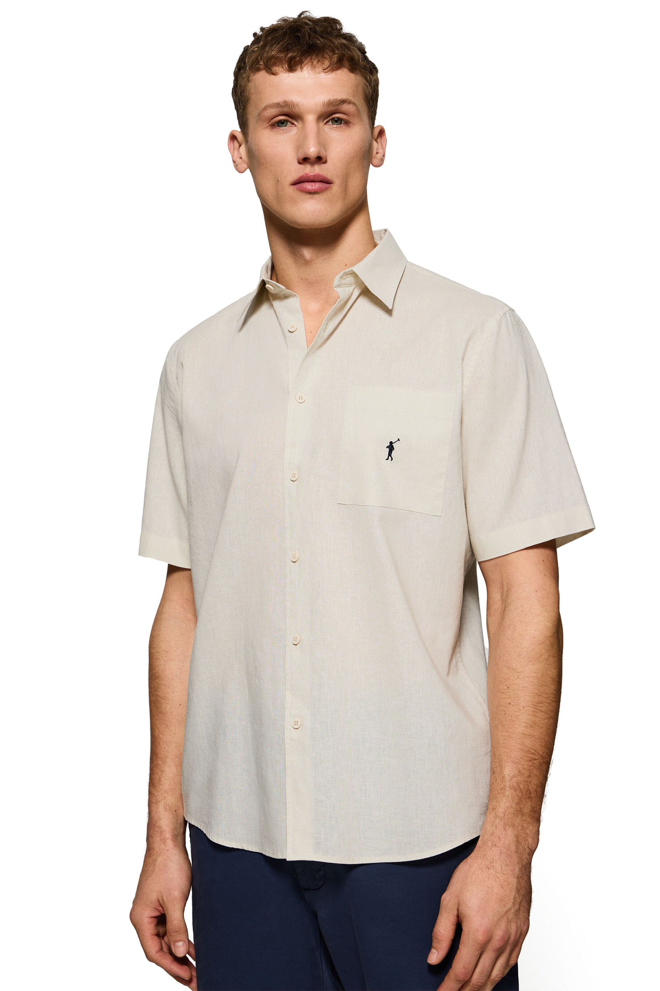 Polo Club Regular Fit Hemd in Beige: Vorderseite