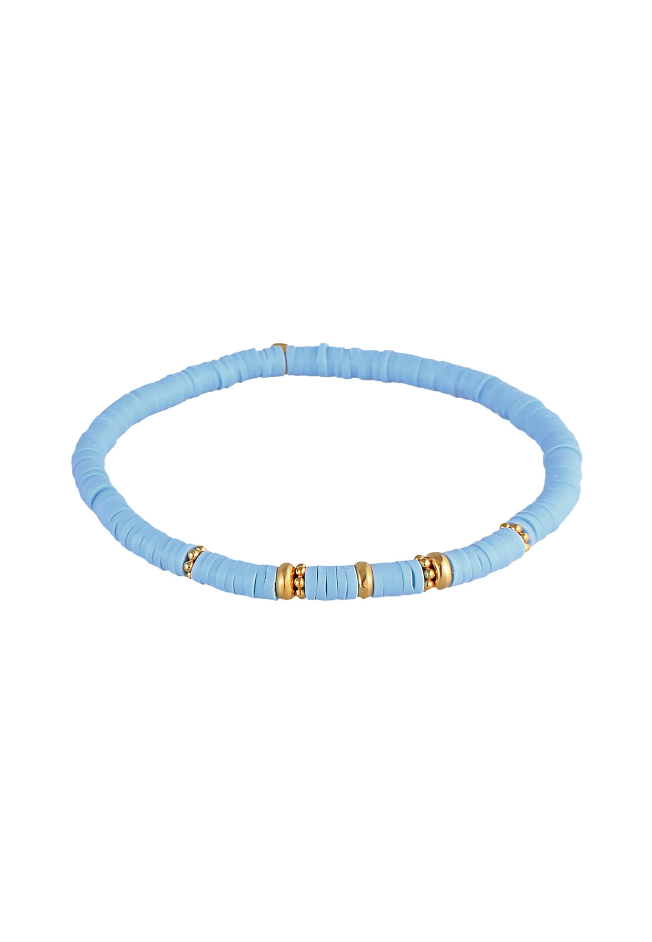 ELLI Bracelet 'Heishi' in Blue: front