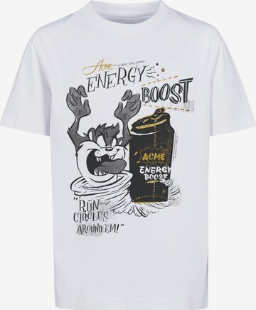 F4NT4STIC Shirt 'Looney Tunes Taz Energy Boost' in Wit: voorkant
