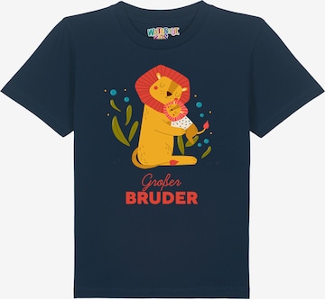 watabout.kids Shirt 'Löwen Großer Bruder' in Blue: front