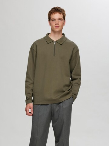 Sweat-shirt SELECTED HOMME en vert : devant