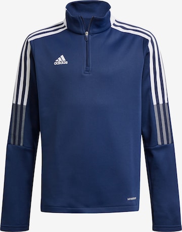 ADIDAS PERFORMANCE - Sweatshirt de desporto 'Tiro 21 Warm' em azul: frente