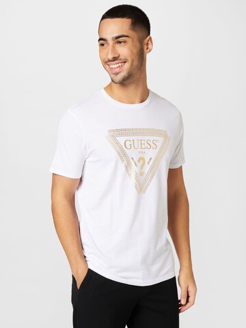 T-Shirt GUESS en blanc : devant