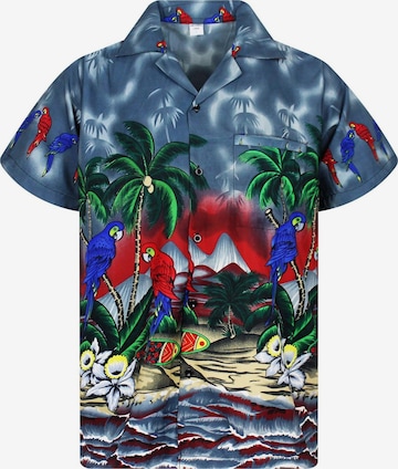 King Kameha T-shirt 'Parrot' i grå: framsida