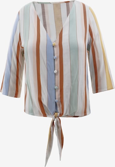 AIKI KEYLOOK Блуза в опушено синьо / карамел / пастелно зелено / мръсно бяло, Преглед на продукта