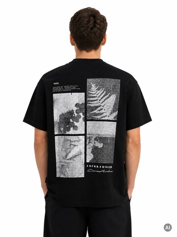 JACK & JONES Shirt 'Point Back Imagery'‌‌‌‌‌ in Schwarz