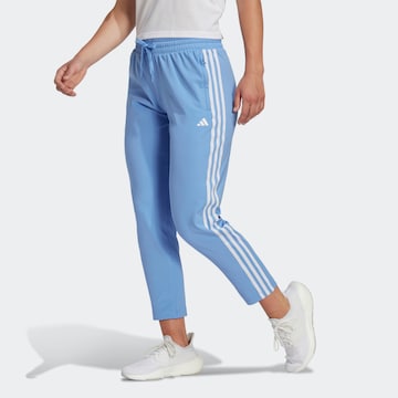 ADIDAS PERFORMANCE Regular Workout Pants 'Aeroready Made4 3-Stripes Tapered' in Blue: front