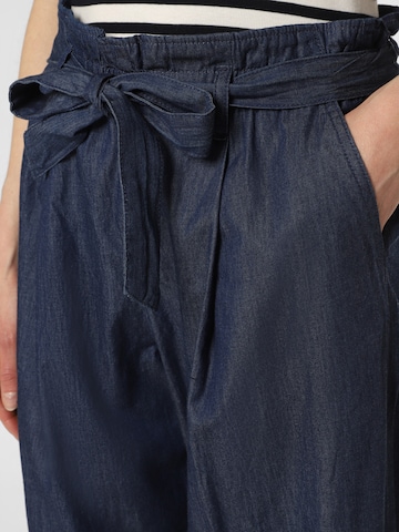 Marie Lund Wide leg Bandplooibroek in Blauw