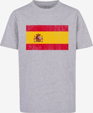 F4NT4STIC Shirt 'Spanien Flagge' in Grey: front