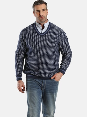 Pull-over ' Earl Shay ' Charles Colby en bleu : devant