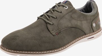 MUSTANG Lace-up shoe in Green: front
