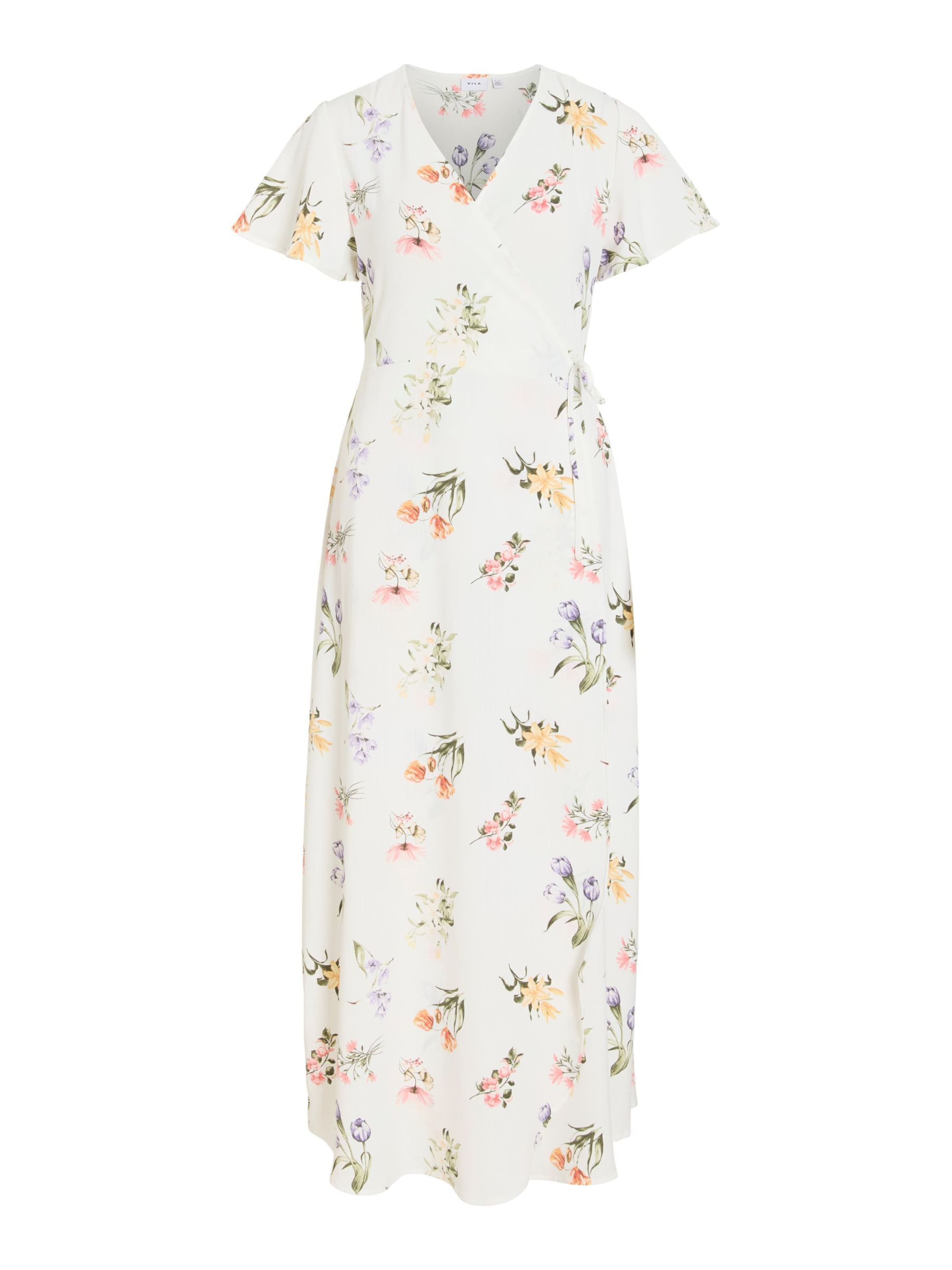 VILA Zomerjurk 'VILovie' in de kleur Geel / Groen / Oranje / Wit, Productweergave