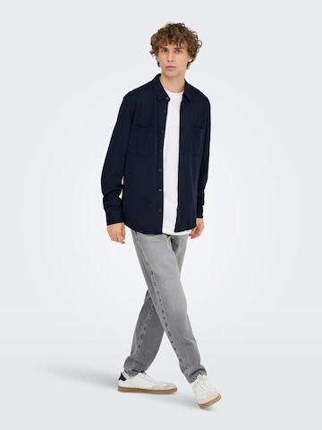 Only & Sons Comfort Fit Skjorte 'ONSMark' i blå
