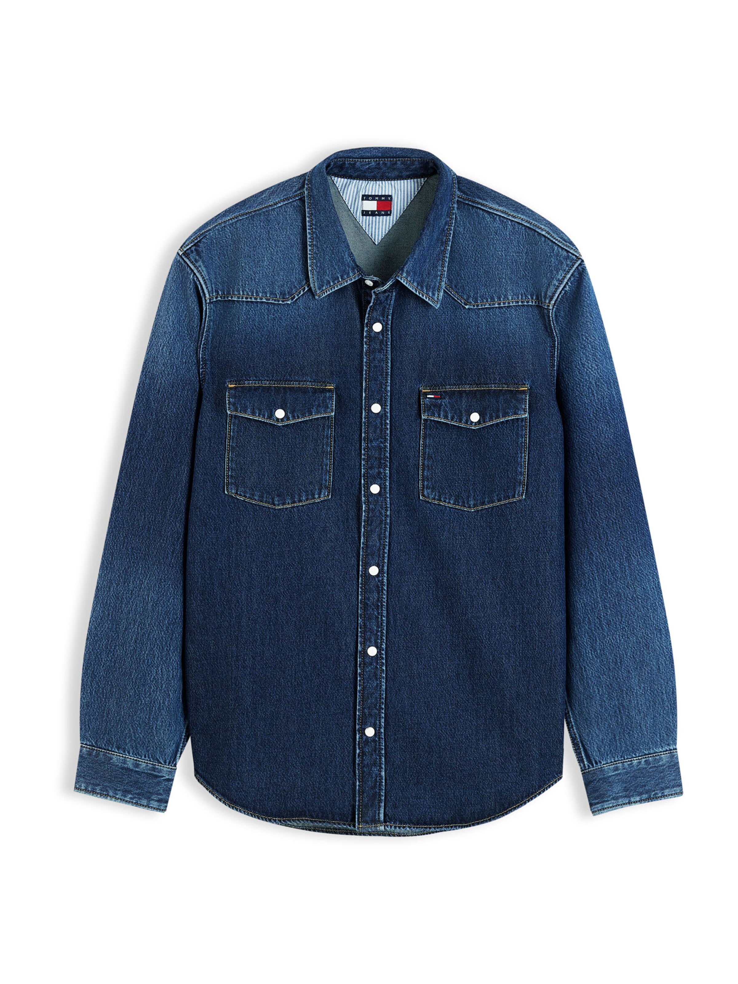 Tommy Jeans Button Up Shirt in XS in Blue denim, Item view