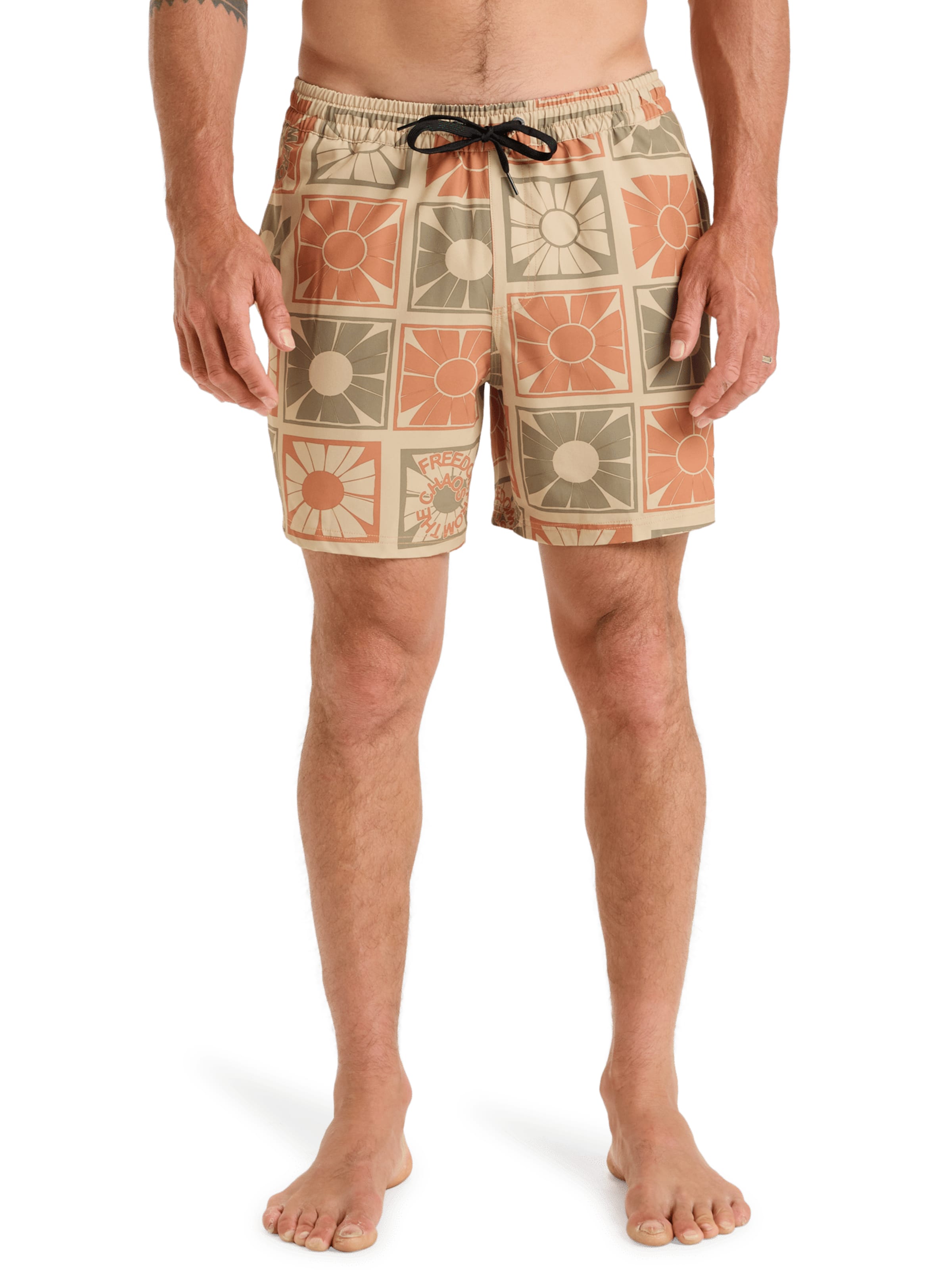 Shorts de bain QUIKSILVER en beige : devant