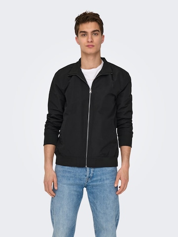 Veste mi-saison 'GERRY' Only & Sons en noir : devant