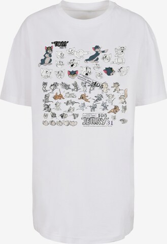 T-shirt oversize 'Tom und Jerry Cartoon Dept' F4NT4STIC en blanc : devant