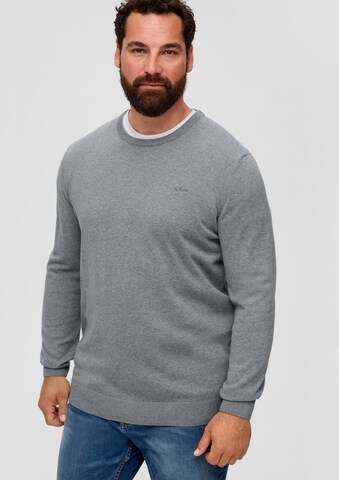 s.Oliver Men Big Sizes Свитер в Серый: спереди