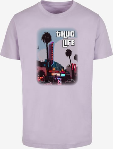 Merchcode Shirt 'Grand Thug Life' in Lila: voorkant