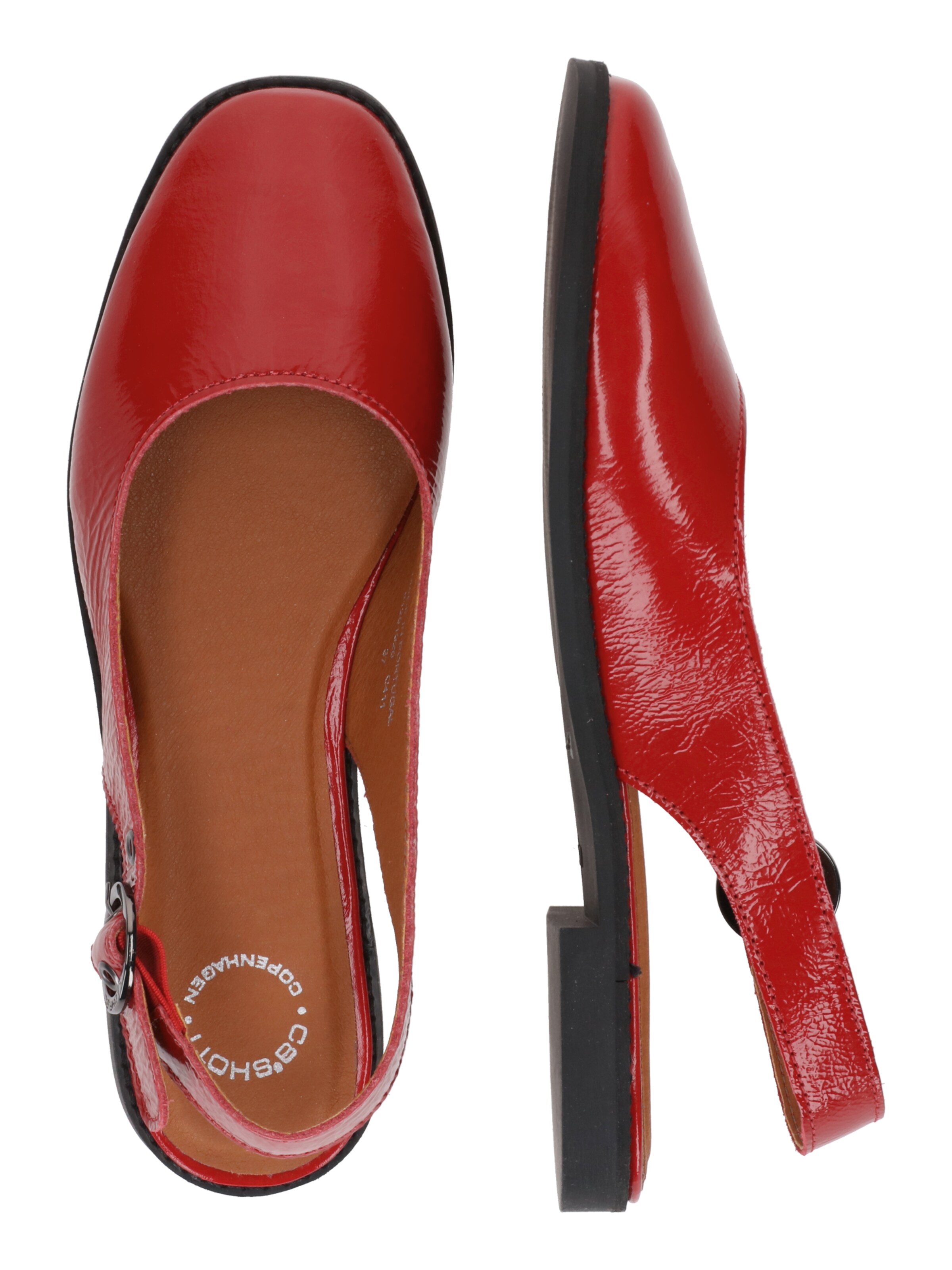 Ca'Shott Baleríny s řemínky 'Diana' – červená