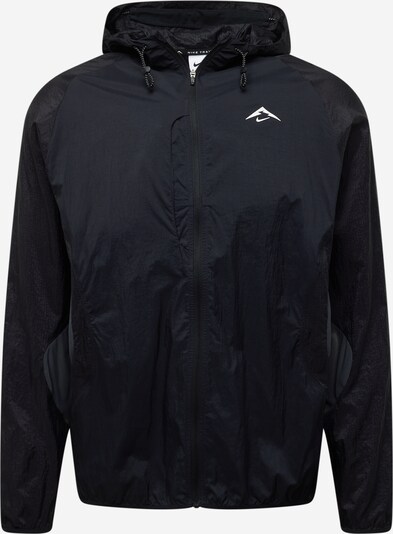 NIKE Trainingsjacke 'TRAIL AIREEZ' in graumeliert / schwarz / weiß, Produktansicht