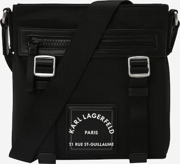 Karl Lagerfeld - Bolso de hombro en negro: frente