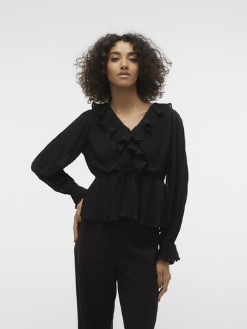 VERO MODA Blouse 'DORA' in Zwart: voorkant