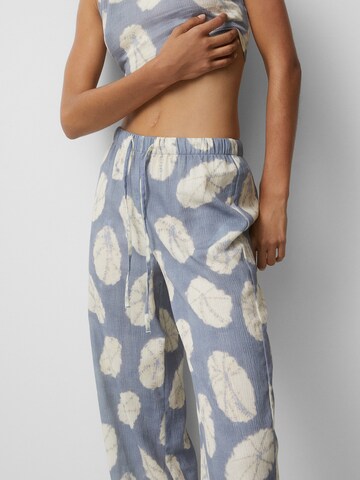 Pull&Bear Wide Leg Hose in Blau