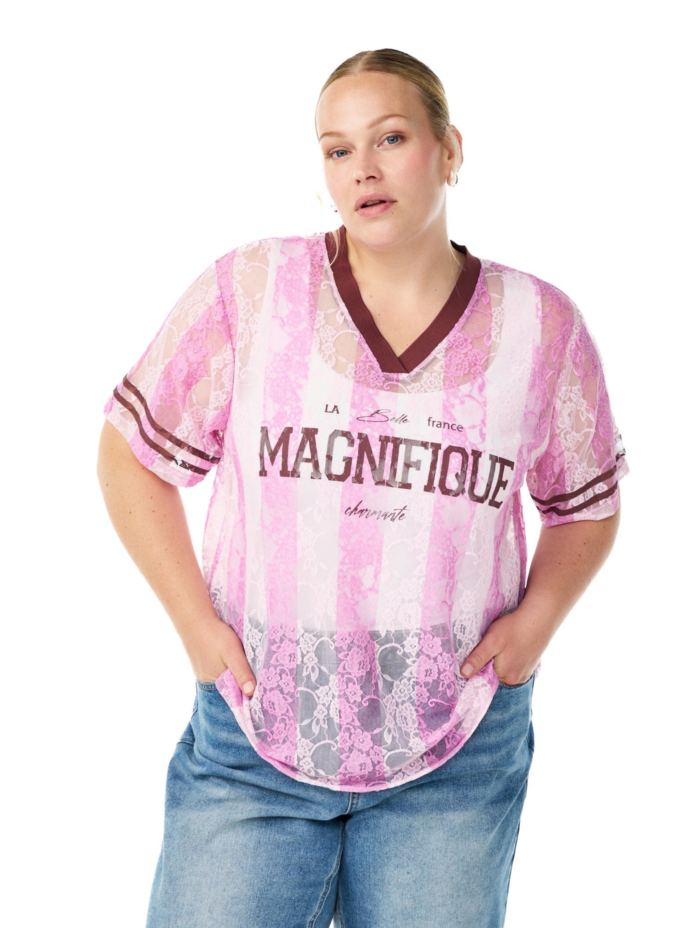 Zizzi Μπλουζάκι 'EMonica' σε κόκκινο: μπροστά