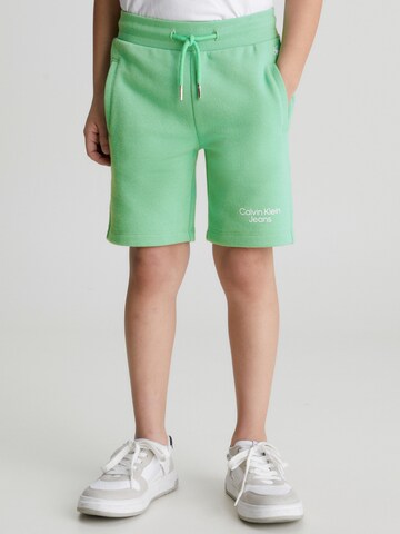 Calvin Klein Jeansregular Hlače - zelena boja: prednji dio