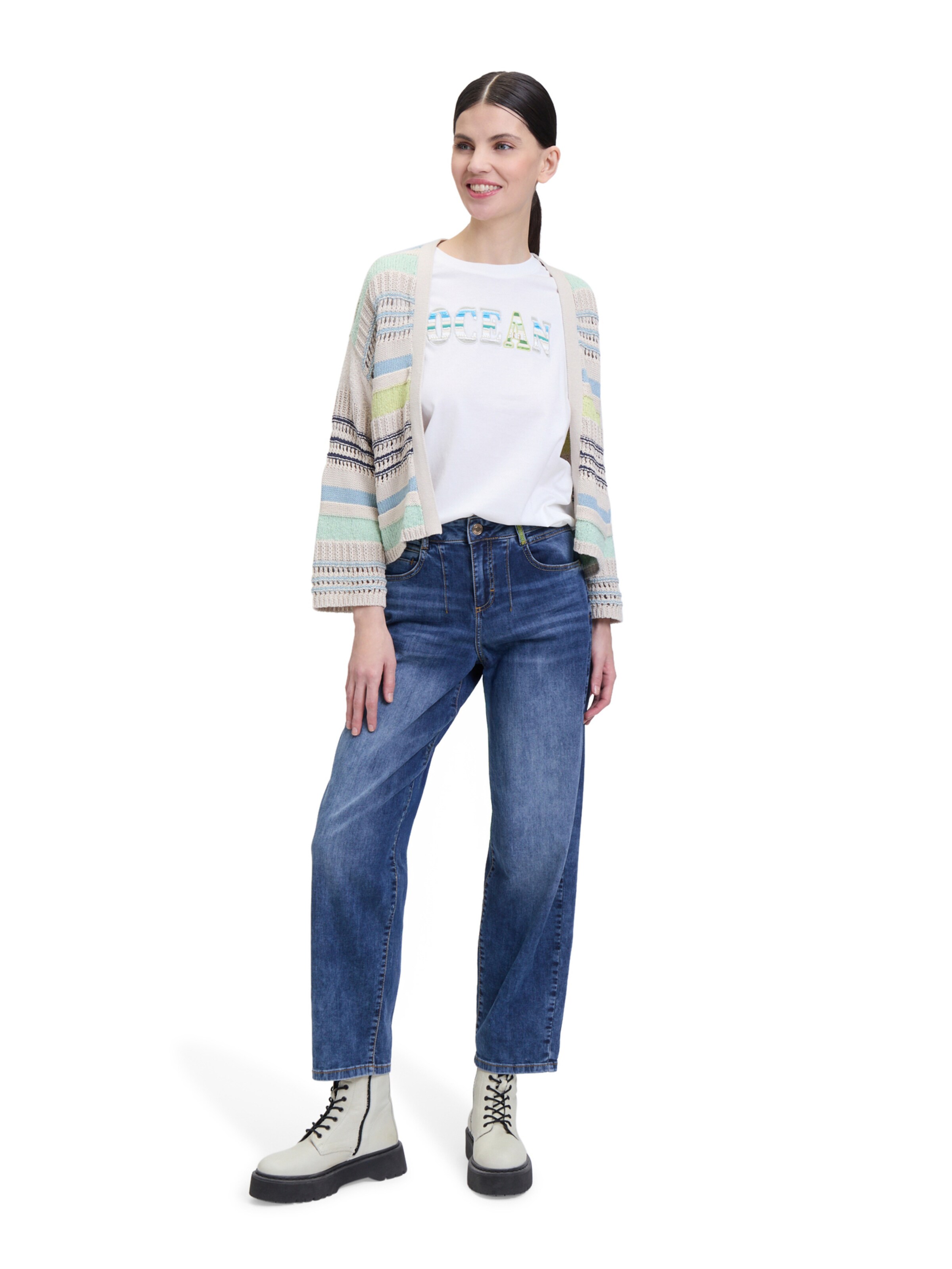 Cartoon Strickjacke in Mischfarben