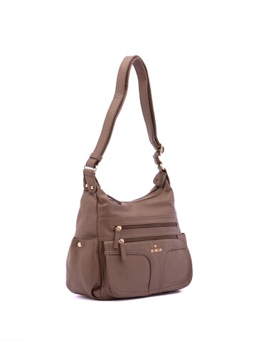 Borsa a spalla 'Borsa a Spalla Donna Ecopelle - Zip e Tasche Multiple' di B. Cavalli in grigio